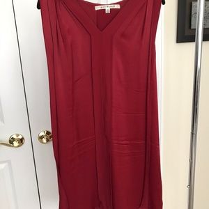 Max Studio Sleeveless Pleated Satin Shift Dress